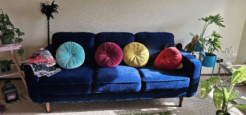 Blue Velvet Sofa