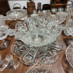 Vintage American Cut Punch Bowl