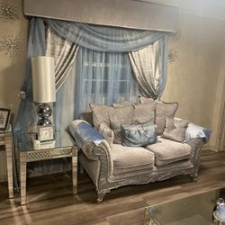 3 Pc Living Room Set and Eight Piece Dining Room add Three-Piece Glass And Table Set Best Offer