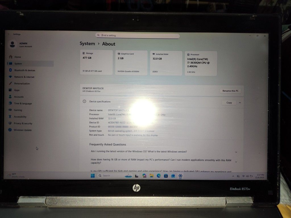 Dell Latitude E6520 Intel i7-3630qm 2.40GHz 32GB RAM 1TB SSD Window 11 Pro