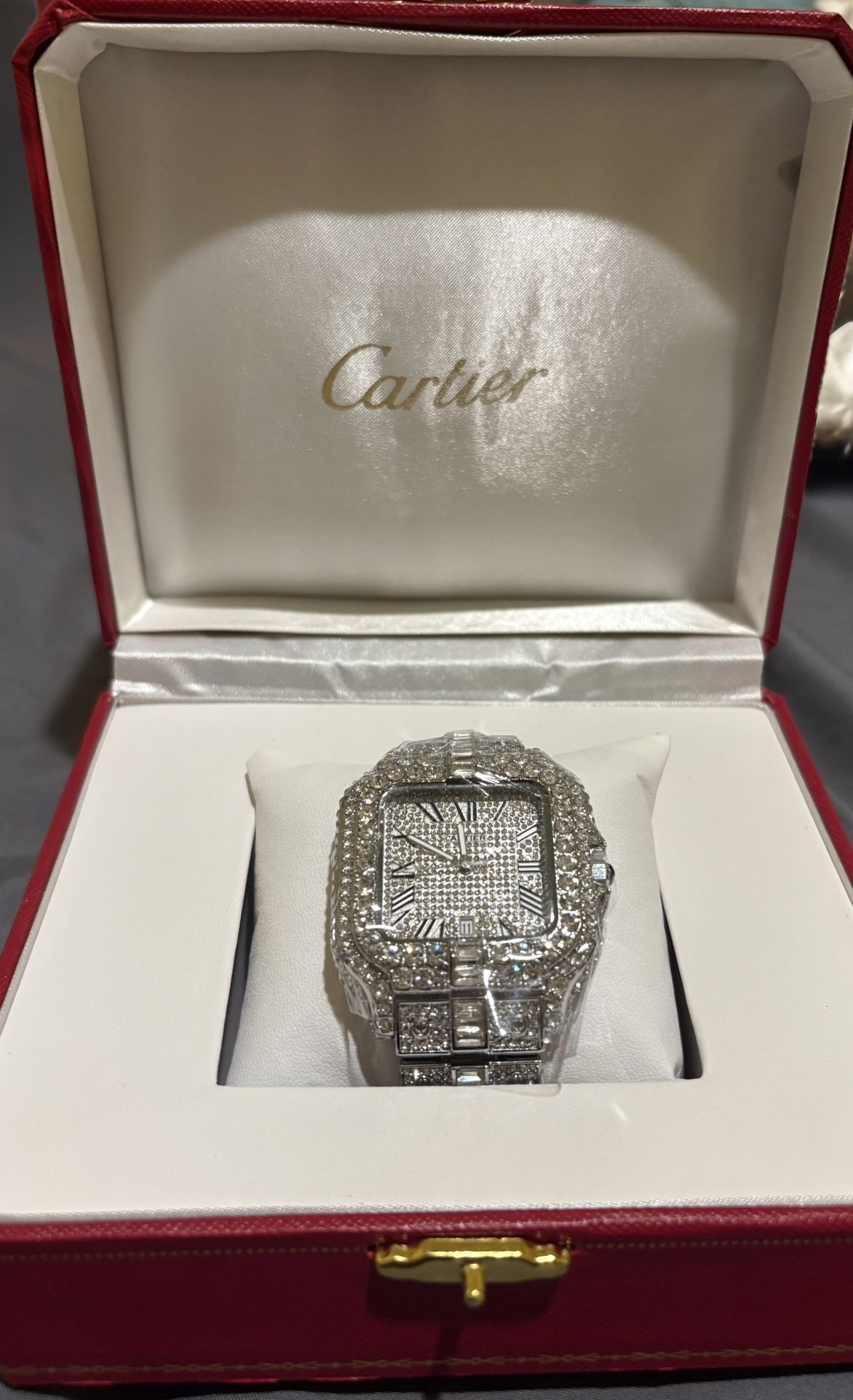 Iced Out Moissanite Watch