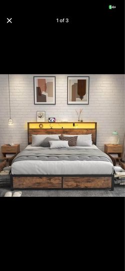 Queen bed frame and mattresses