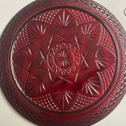 Red Plates Glass Ceramic 
