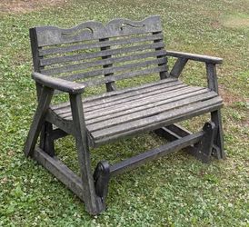 Rustic Wood Farmhouse Porch Glider Bench