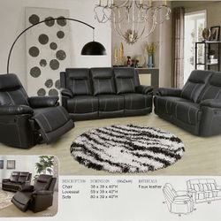 Brand New Faux Leather Combination Sofas Set 