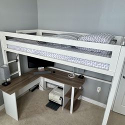Twin bed Loft ($300) And L-Shaped Office Desk ($130)