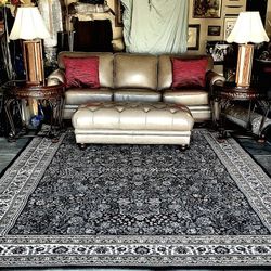 Sofa & Ottoman. Leather. Great Condition. Carpet Brown 8'x12'. Two End Tables. Two Lamps. Two Pillows. Can Deliver 10 Miles of Tulare. 