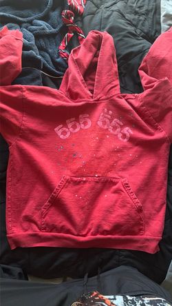 555 red Sp5der hoodie