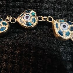 14k Evil Eye Ankle Bracelet 