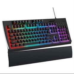 OMOTON Gaming Keyboard with Magnetic Wrist Rest, 