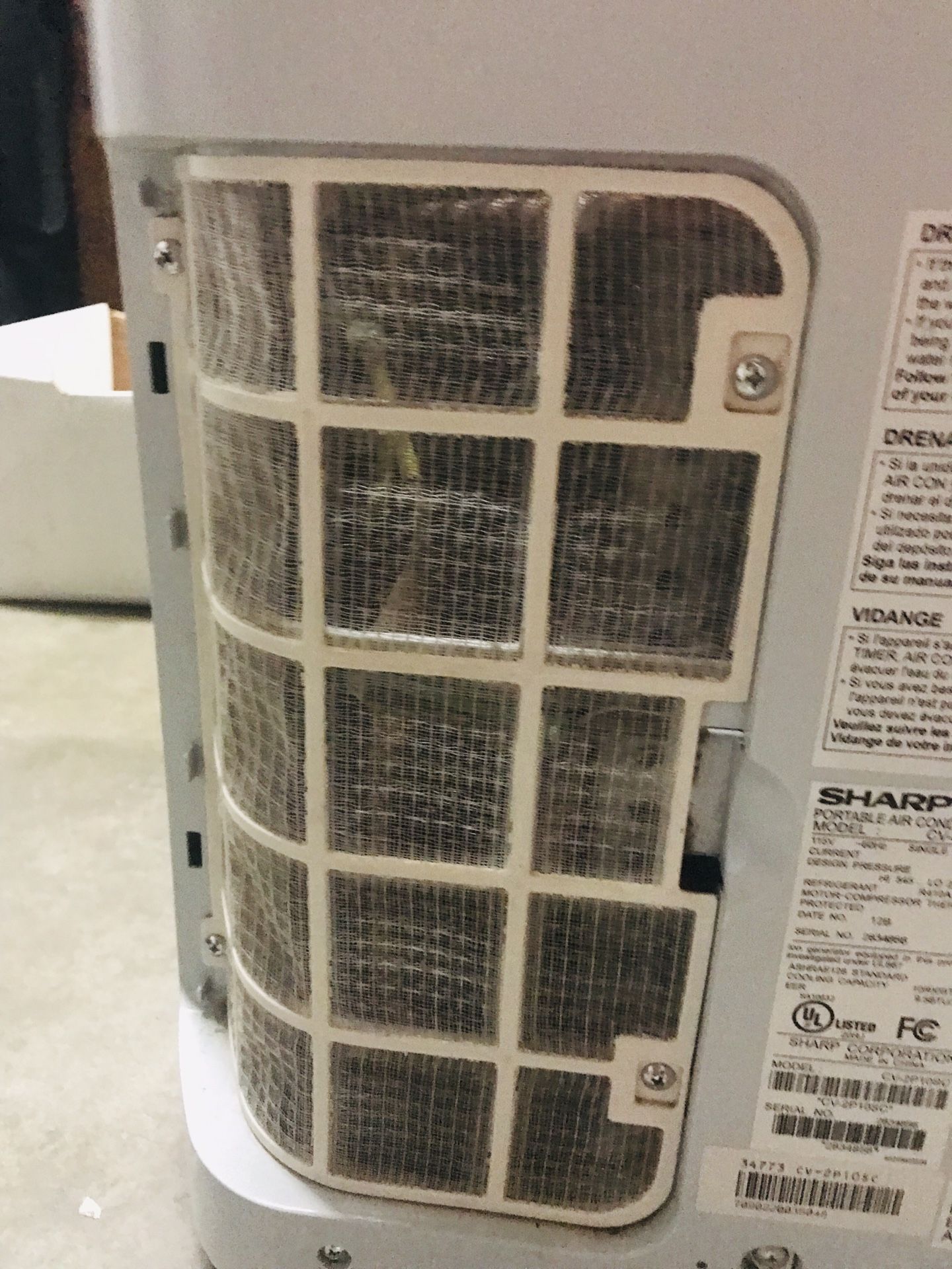 Sharp Portable Air Conditioner. Ion Conditioner. Model CV2P10SC. 10500
