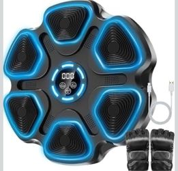 Music Boxing Machine, Large Size Music Punching Machine for Adults Kids, Interactive Boxing Target Wall Mounted with Gloves, Gift for Men and Kid