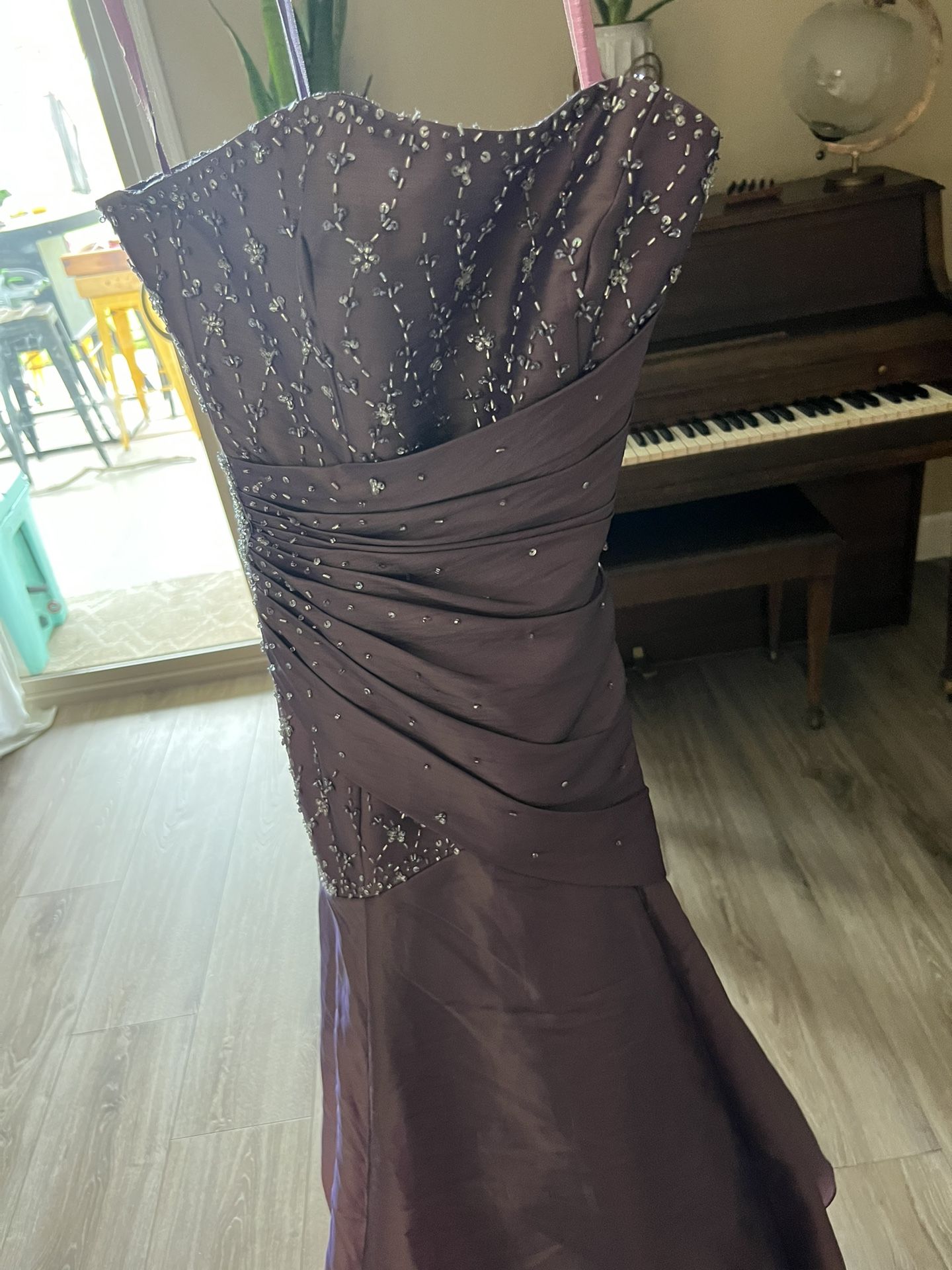 Strapless Purple Prom Dress Size 0