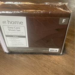 Easy Care Sheet Set  Full Size Brown Color 