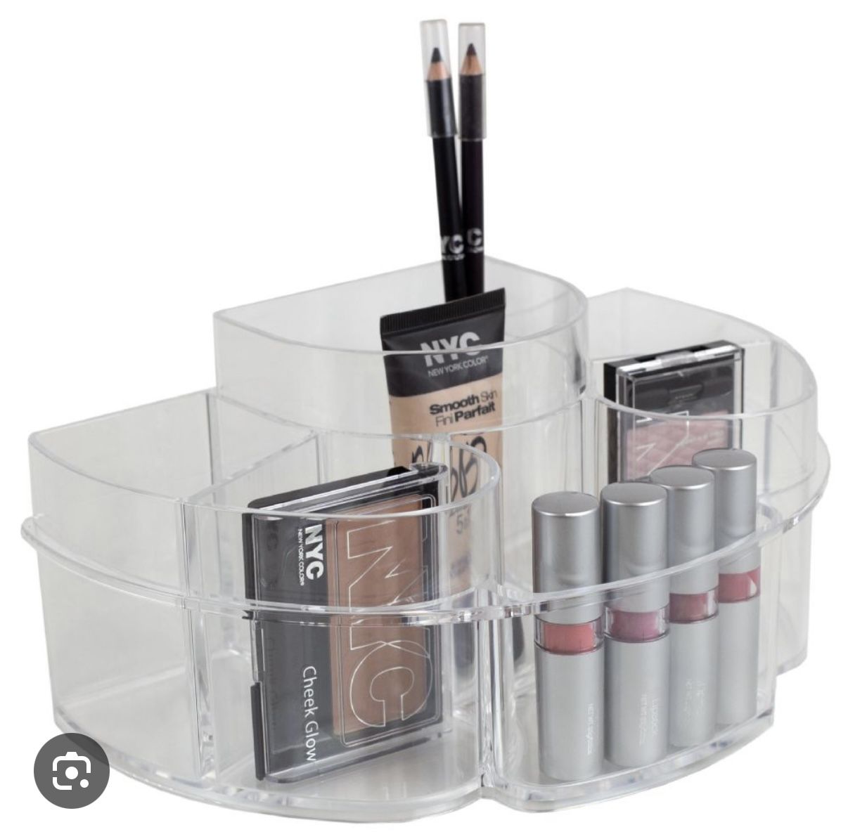 Half Moon Acrylic Cosmetic Vanity Makeup Organizer