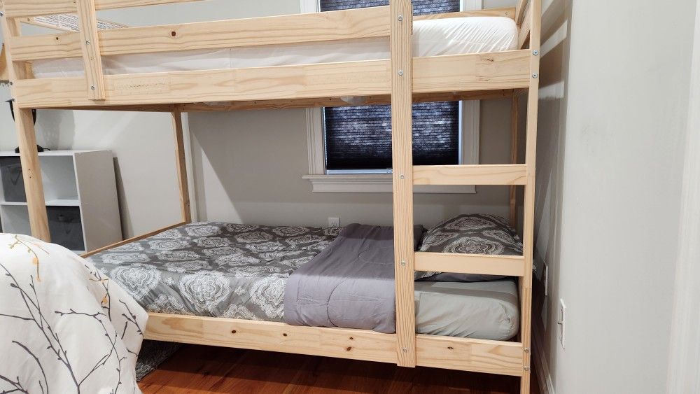 Ikea Mydal Bunk Bed Frame, Twin With Mattresses