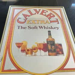 Vintage Collectible Calvert Extra Soft Whiskey advertising mirror