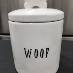 Ceramic Woof Treat Jar.