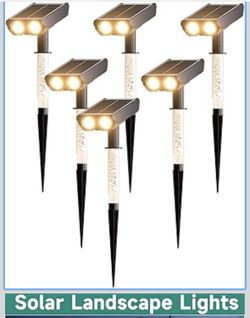 Christmas Solar Spotlights Outdoor- 2 IN 1 Solar Spot Lights Outdoor with 2 Lighting Modes & PC Light Guide Column for Garden Yard Pathway | Warm Yell