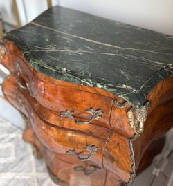 Vintage French Bombe Commode with Marble Top