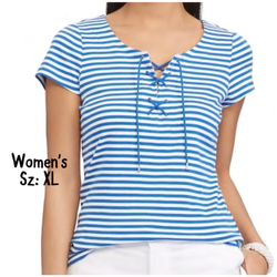 Final Sale NWT Women's Chaps Laceup Top Sz: XL