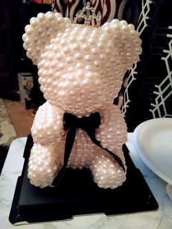 Beautiful pearl bear in clear box