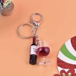 Brand New Cute Mini Wine Glass Bottle Keychain 