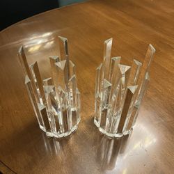 Crystal Candle Holder Pillars 