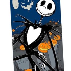 Disney Tim Burton's The Nightmare Before Christmas Jack Skellington Beach Towel 27 x 54