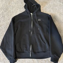 All Black Alo Hoodie Zip Up