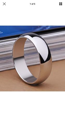8mm Silver Stainless Steel Ring