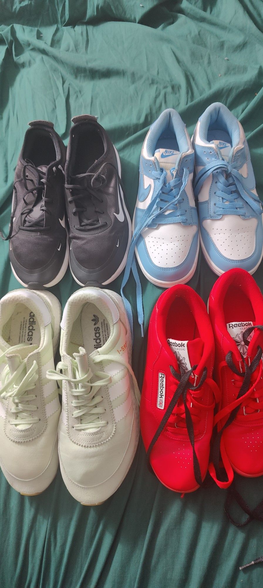 4 Pair Of Brand name Tennis Shoes Reebok Princes Size 8 1/2,Adidas 1-5923 Size 10 