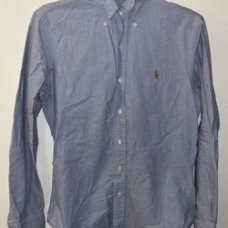 Ralph Lauren Men’s Size Small Custom Fit Button Down Shirt Long Sleeve Cotton 
