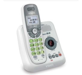 Cordless Phone With Answering System and Caller ID / Call Waiting, White
