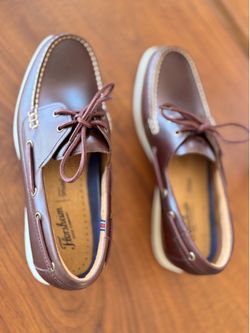 NEW Florsheim Atlantic Boat Shoes Men’s Size 9 Brown Leather OrthoLite Moc Toe NOS
