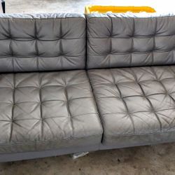 3 To 4 Seater, Grey leather Couch