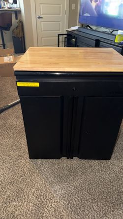 Husky Black Cabinet with Drawer and Double Doors