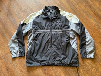 Raiders windbreaker Silver and black jacket Raiders, windbreaker, silver and black jacket
