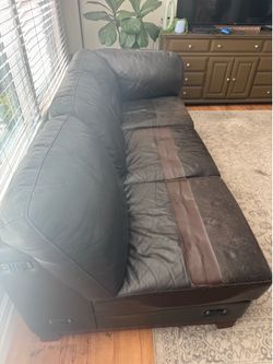 L shaped leather couch - FREE
