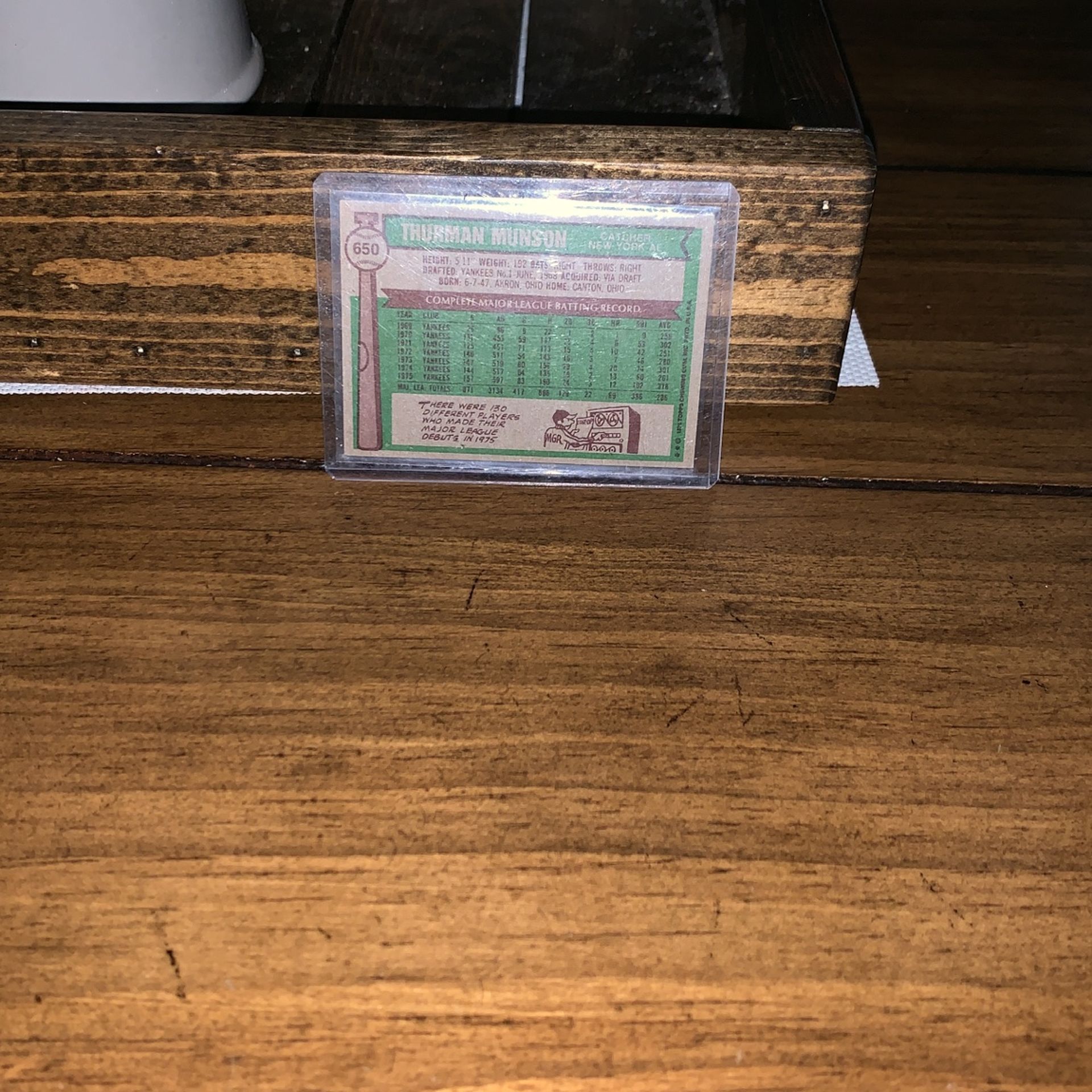 Thurman Munson-bade Ball Card   (AL All Star) 