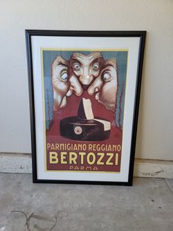 Vintage Style Bertozzi Parmigiano Reggiano Italian Advertising Print