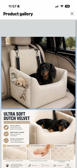 Brand new Dog Car Seat for Small/Medium Dogs Under 35lbs, Soft Booster Car Seat with Detachable Washable Cover and Cushion, Puppy Dog Car Bed