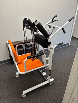 Hydraulic Patient Lift Transfer Chair with 180°Split Seat and Potty Wheelchair, Patient Lift Transfer Chair for Home, Width and Height Adjustable Mult