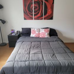 IKEA MALM Queen Bed Frame – Dark Brown/Black
