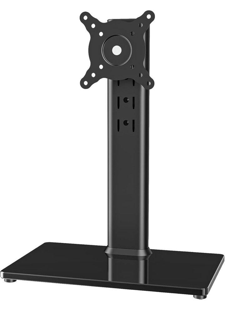 Single LCD Computer Monitor Free-Standing Desk Stand Mount Riser for 13 inch to 32 inch screen with Swivel, Height Adjustable, Rotation, Vesa Base Sta