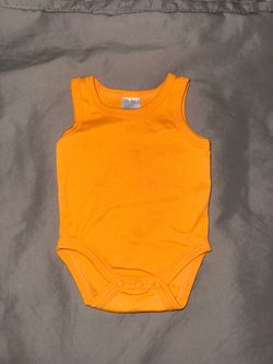 Orange Sleeveless Baby Bodysuit