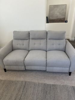 Alpendale Fabric Power Reclining Sofa with Power Headrests
