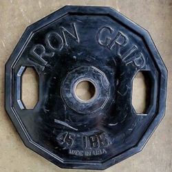 45 Lb Iron Grip Olympic Weight Plate