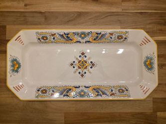 Deruta Ceramiche Italy — Hand-Painted "Raffaellesco" Large Rectangular Platter