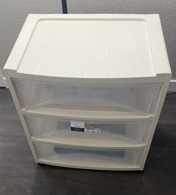 3-Drawer Plastic Storage Organizer – White/Clear